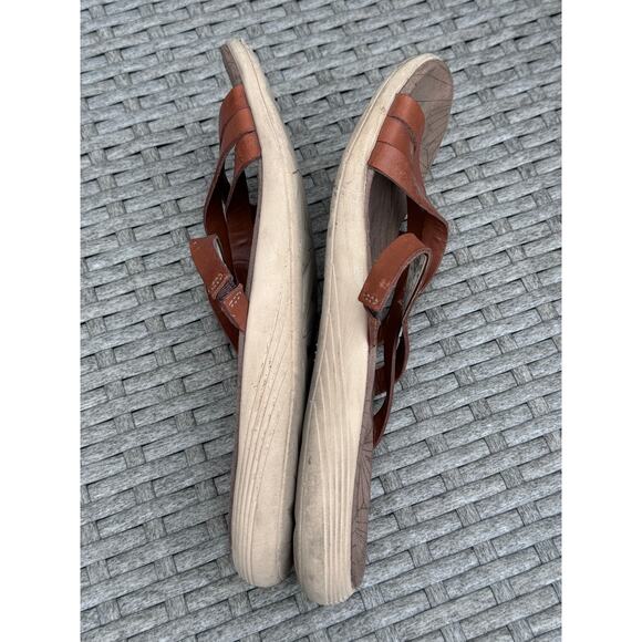 Merrell Duskair‎ Seaway Sandals Slide Open Toe Leather Oak Brown Womens Size 6 - Picture 7 of 9